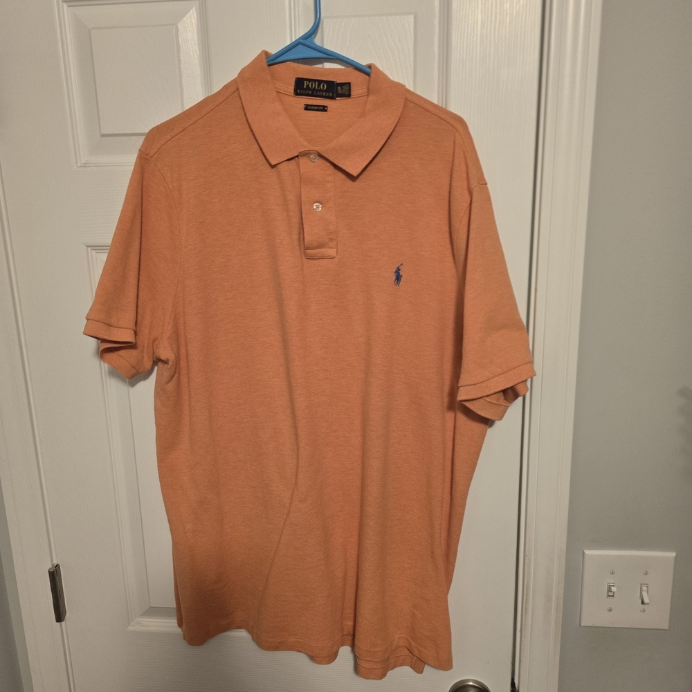 Polo by Ralph Lauren Men's Orange Polo Shirt